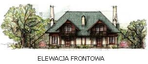 Projekty domów jednorodzinnych: Projekt domu dwurodzinnego na Mazurach. Elewacja frontowa